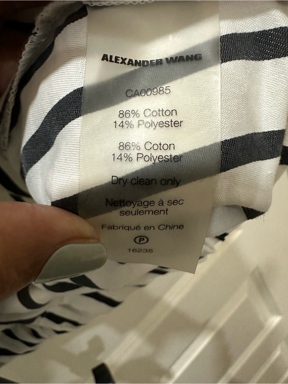 Alexander Wang Women's White and Black Crop-top - Picture 5 of 7